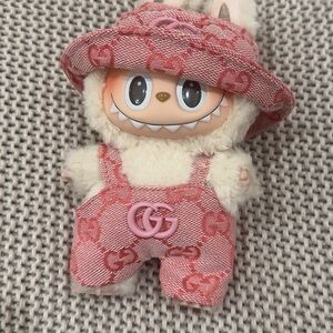 Gucci Pink Patterned Plush Doll with Hat